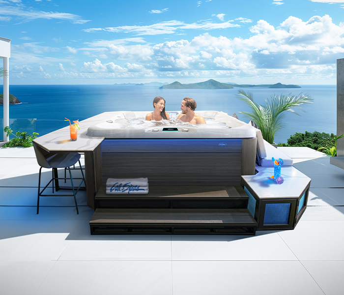 Calspas hot tub being used in a family setting - Castlerock